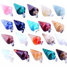 20pcs Mutilcolor Stone Healing Chakra Pendulum Line Cone Pendants Crystal Qua...