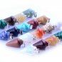 20pcs Mutilcolor Stone Healing Chakra Pendulum Line Cone Pendants Crystal Qua...