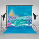 Mehofoto Under The Sea Mermaid Backdrop Deep Blue Sea Castle Shell Photograph...