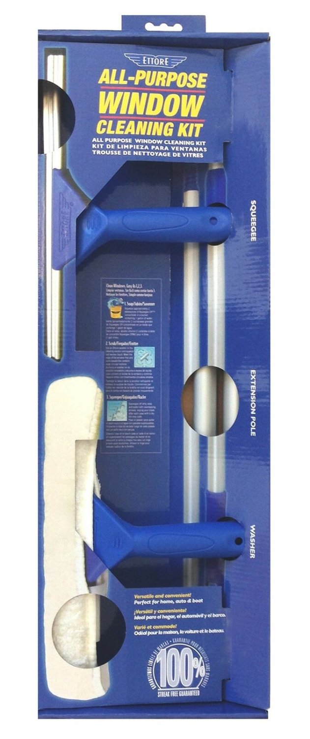 Ettore 17050 All-Purpose Window Cleaning Combo Kit Includes 12-Inch All-Purpo...
