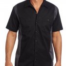 Dickies Men's Short-Sleeve Two-Tone Work Shirt Large Black/Charcoal