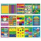 15 Educational Posters, Alphabet, Shapes, Colors, Numbers 1-100, Multiplicati...