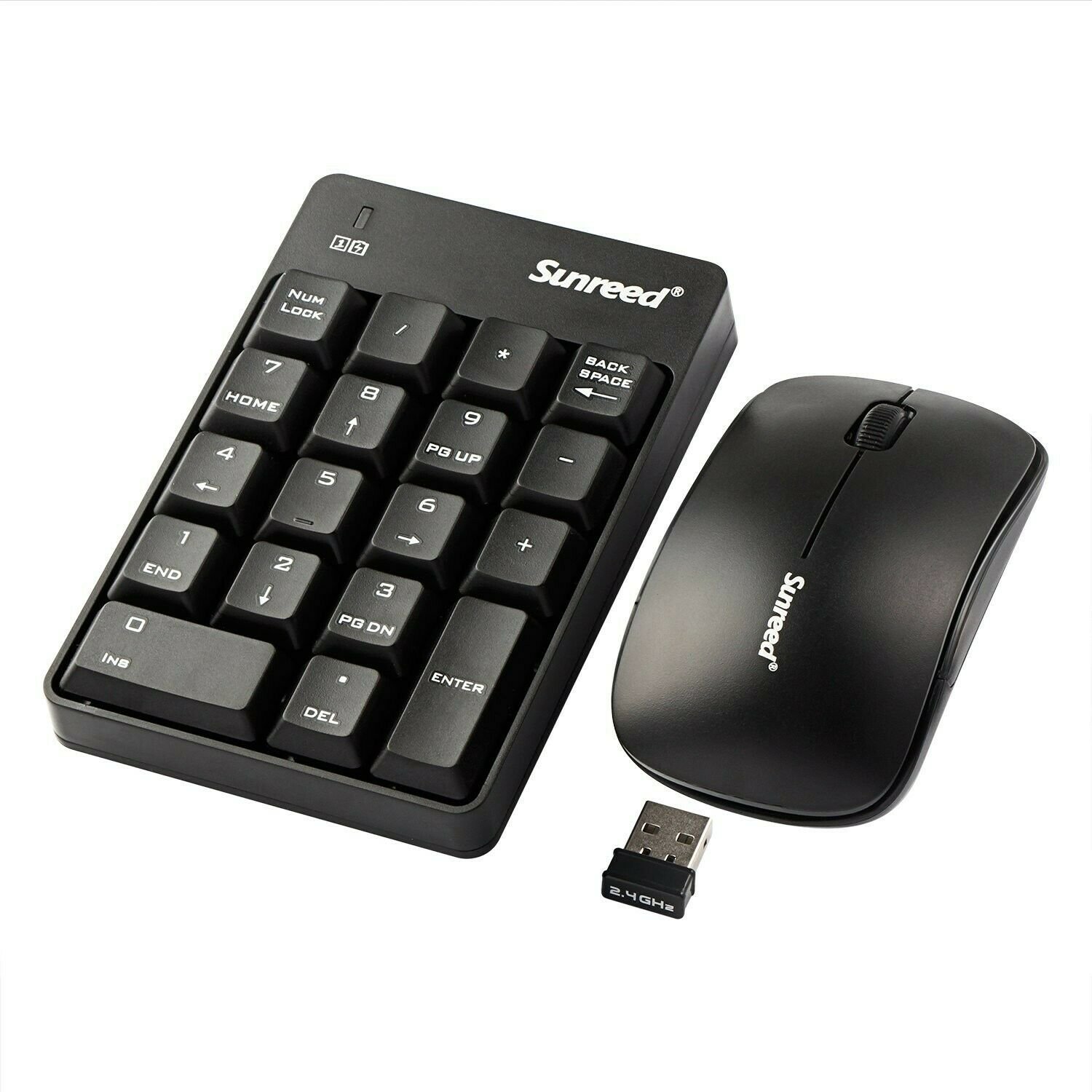 Numeric Keypad & Mouse Combo, Sunreed 2.4G Wireless Mini USB Number Pad Keybo...