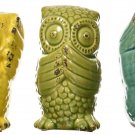 Imax 69230-3 Wise Owls – Set of 3 Ceramic Statuaries, Handcrafted Decor Acces...