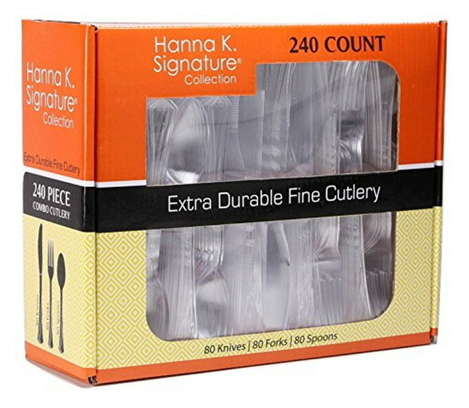 Plastic Silverware Heavyweight Clear Combo, Disposable Flatware Crystal Clear...