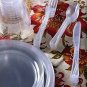 Plastic Silverware Heavyweight Clear Combo, Disposable Flatware Crystal Clear...