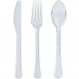 Plastic Silverware Heavyweight Clear Combo, Disposable Flatware Crystal Clear...