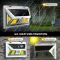 JUSLIT Solar Lights Outdoor, Super Bright with 74 COB Light Source LEDs, Moti...
