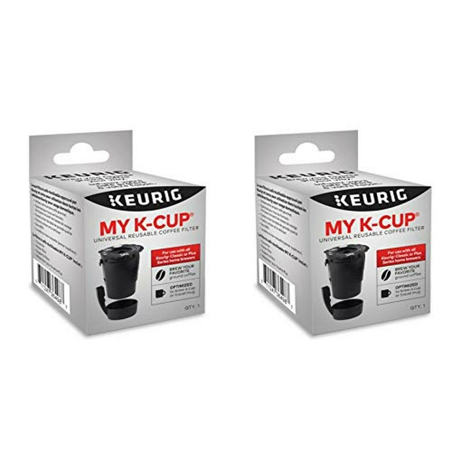 Keurig My K-Cup Universal Reusable Ground Coffee Filter, Pack of 2, Compatibl...