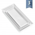 Sweese 706.101 Porcelain White Platters, Rectangular Serving trays for partie...