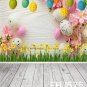 LB Spring Easter Backdrop for Photography 5x7ft Vinyl Yellow Flowers Eggs Woo...