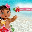 TJ 7X5FT Baby Moana Backdrop 1st Birthday Party Decor Banner Sea Blue Water S...