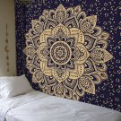 Madhu International King Size New Launched Blue Gold Passion Ombre Mandala Ta...