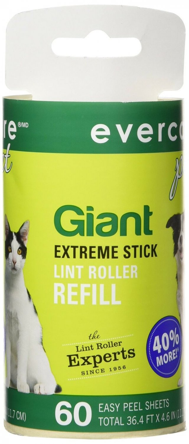 Evercare Giant Lint Roller Refill, 60 Sheets Roll