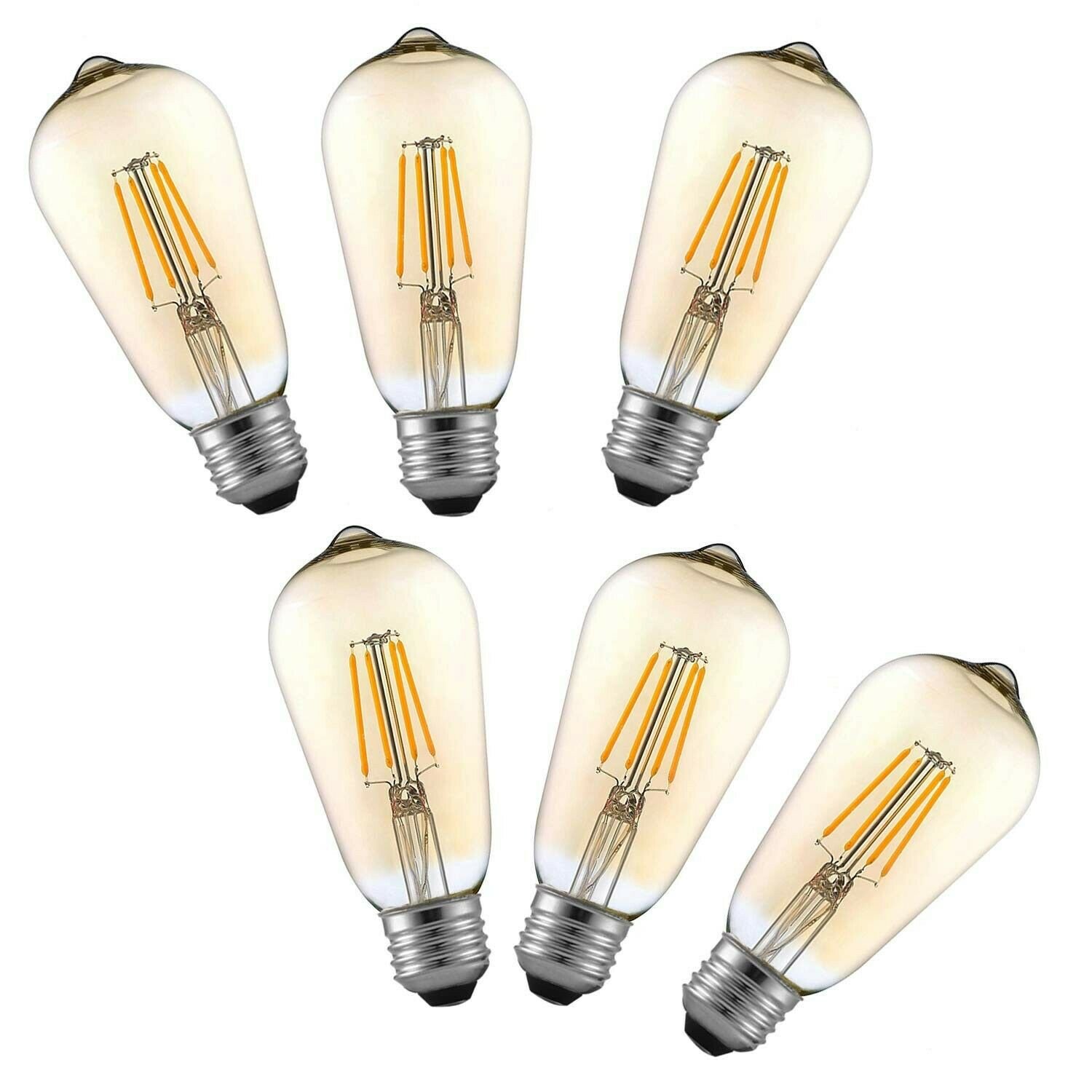 Tememdy LED Edison Bulb,Antique 4W Vintage Edison Bulb,E26/E27 ST58 Dimmable ...