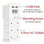 [UL Certified] EZOPower Rotating Wall Tap Mount Power Strip with 6 Pivot Outl...