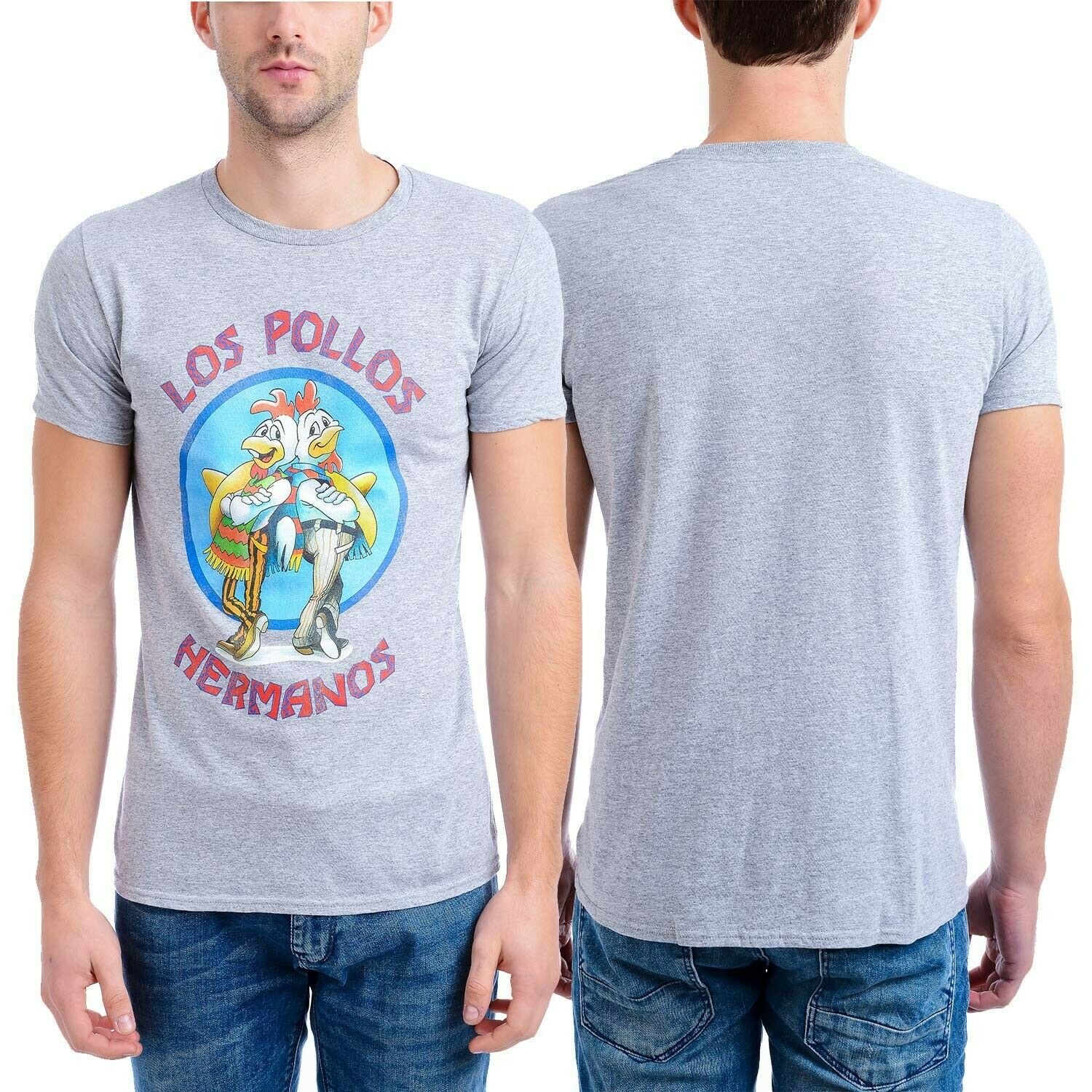 Breaking Bad Men's Los Pollos Hermanos T-Shirt X-Large Heather Gray