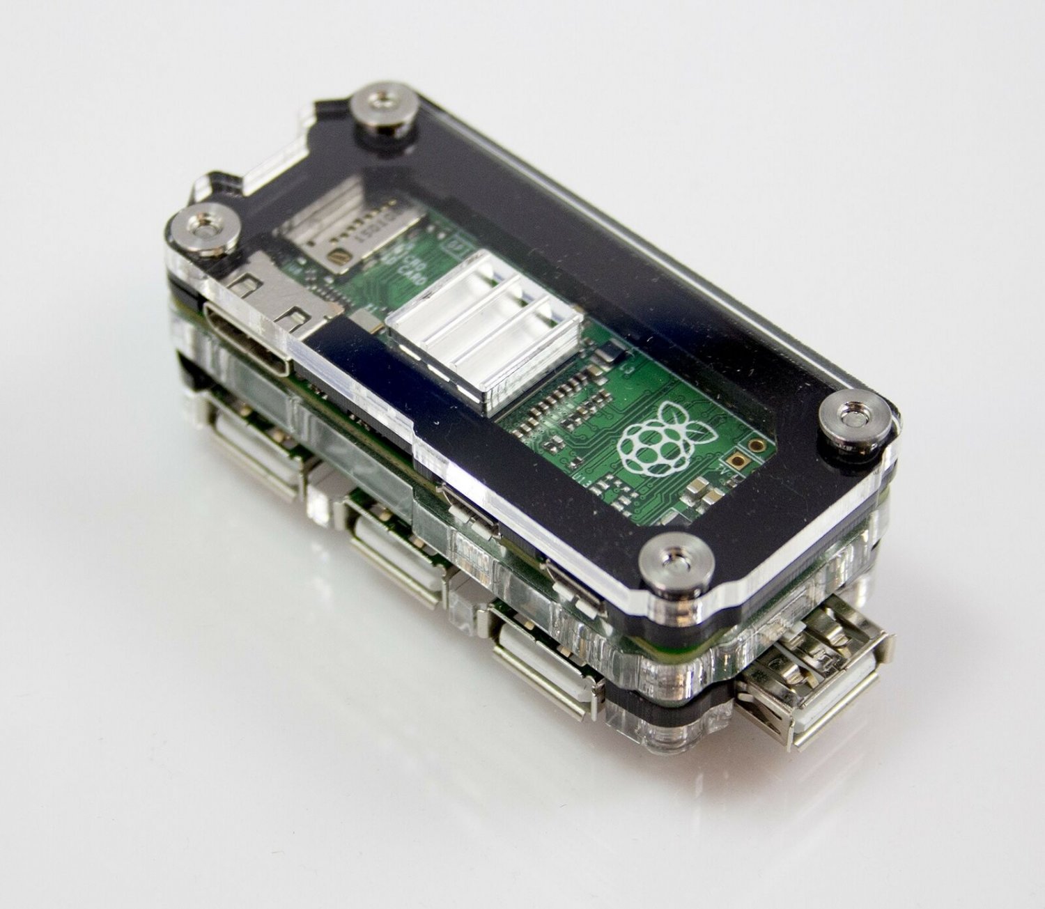 Zebra Hub Pix Add on Case for Raspberry Pi Zero & Hubpixed 1.3 (Black) Black