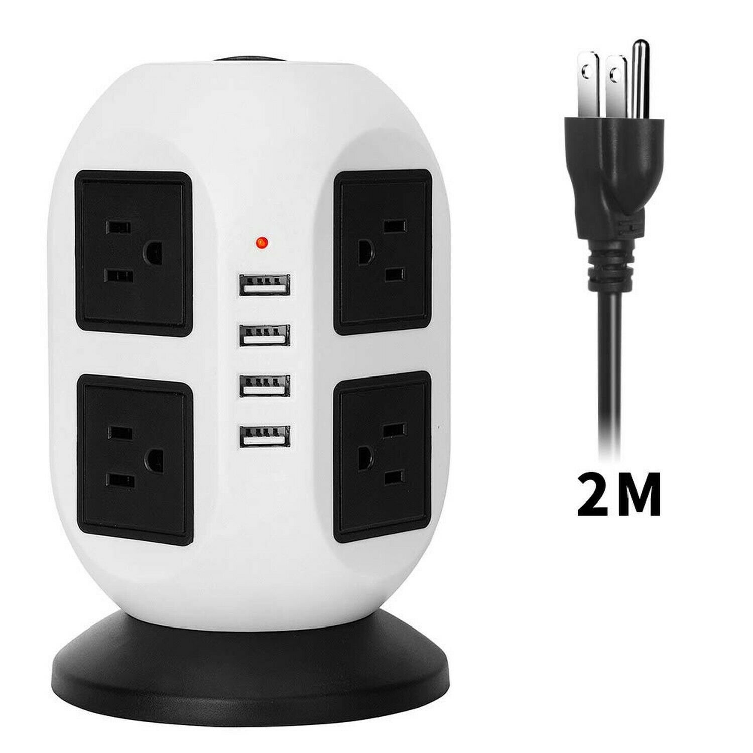 Vertical Power Strip,EletecPro Tower Smart Extension Lead Socket 2M/5.56ft Wi...