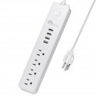 ON Smart USB Surge Protector Power Strip-4 Multi Outlets with 4 USB Charging ...