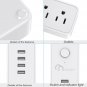 ON Smart USB Surge Protector Power Strip-4 Multi Outlets with 4 USB Charging ...