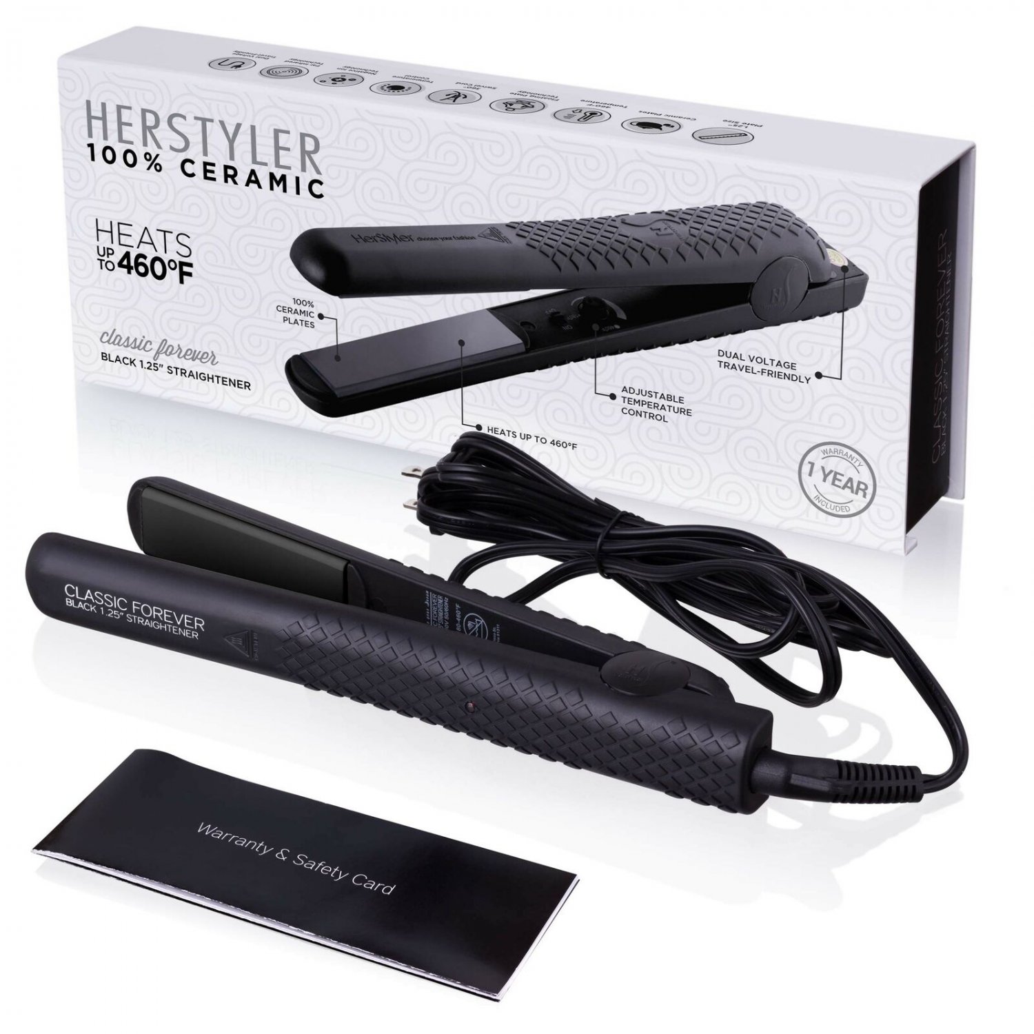 Herstyler Forever Straightening Flat Iron | Travel Friendly Dual Voltage Flat...