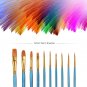 Heartybay 10Pieces Round Pointed Tip Nylon Hair Brush Set, Blue 1pack