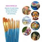 Heartybay 10Pieces Round Pointed Tip Nylon Hair Brush Set, Blue 1pack