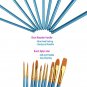 Heartybay 10Pieces Round Pointed Tip Nylon Hair Brush Set, Blue 1pack