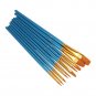 Heartybay 10Pieces Round Pointed Tip Nylon Hair Brush Set, Blue 1pack