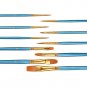 Heartybay 10Pieces Round Pointed Tip Nylon Hair Brush Set, Blue 1pack