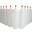 Kelkaa 8oz HDPE Durable Plastic Squeeze Bottles with Yorker Red Cap Natural C...