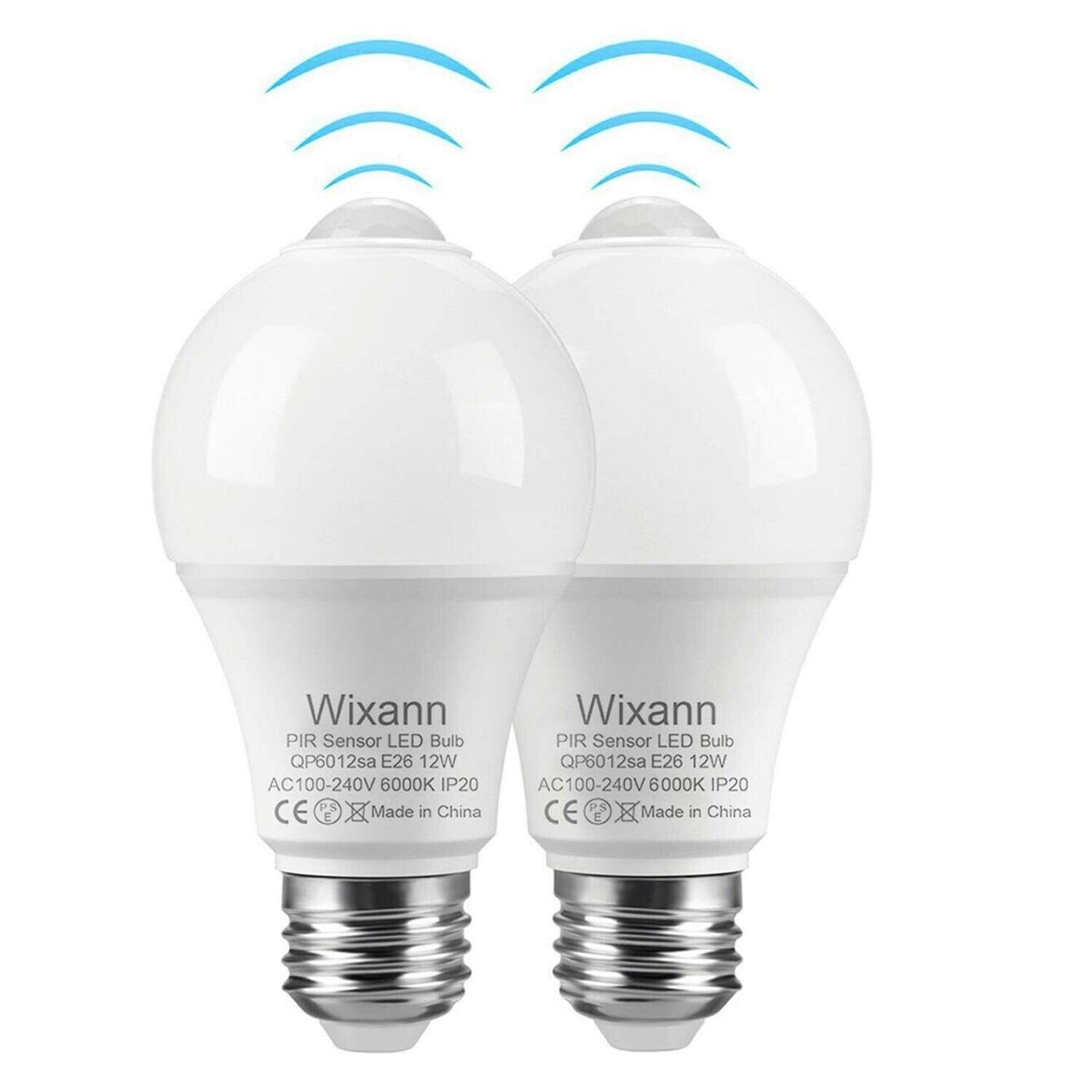 Wixann Motion Sensor Light Bulbs,12W(100W Equivalent), Motion Activated Secur...