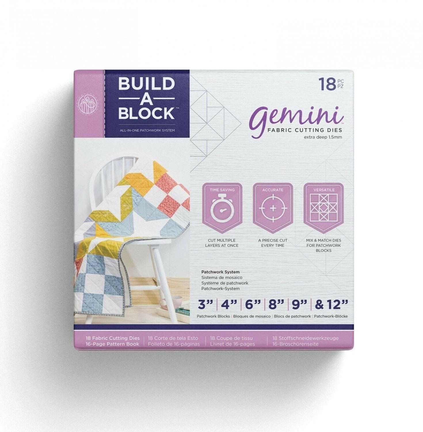 Threaders GEM MD-BAB Bulld Gemini Patchwork System Build-a-Block Textile & Fa...