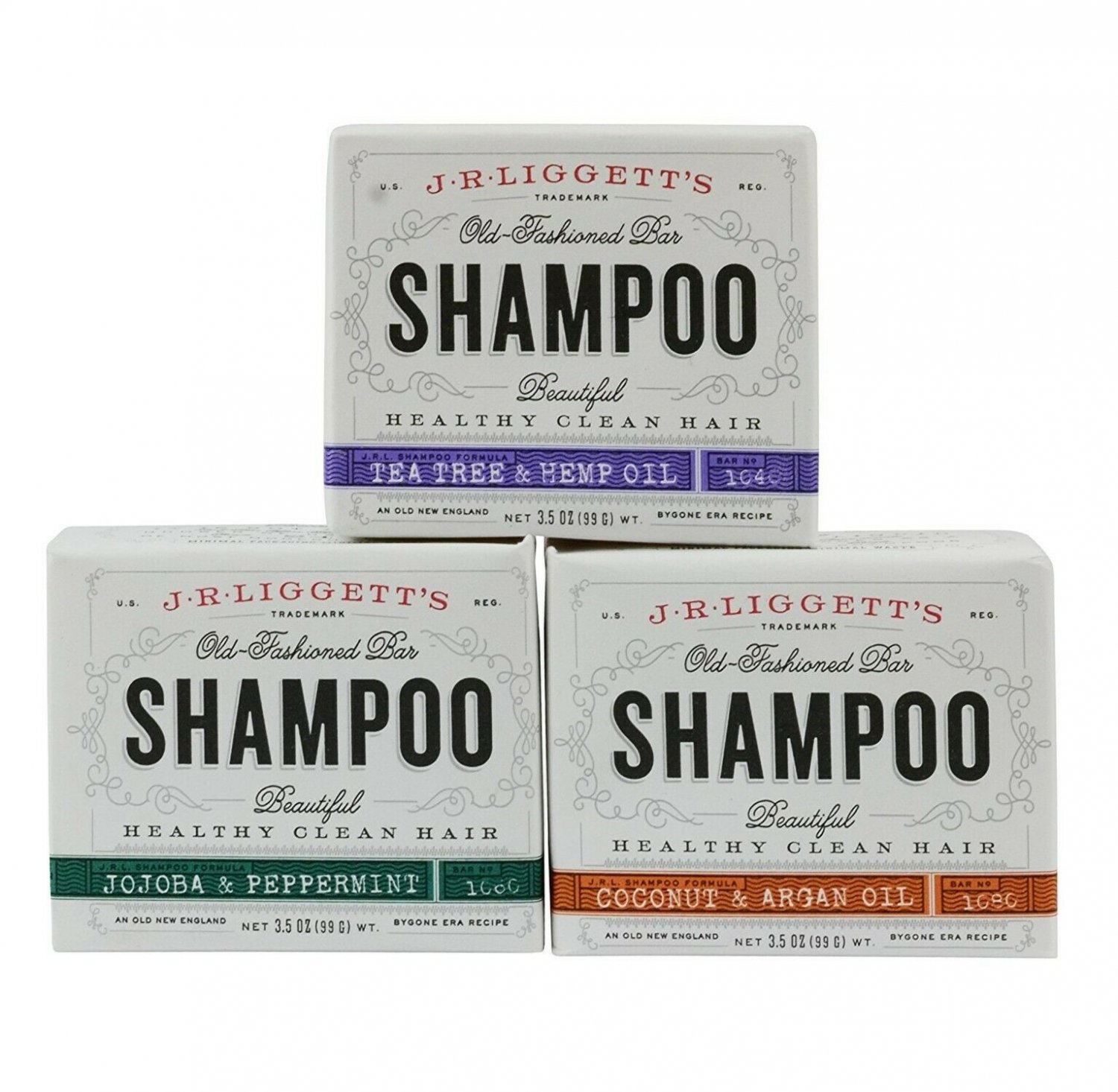 J.R. Liggett's Old Fashioned Shampoo Bar 3.5 Ounces (Variety 3 Pack)