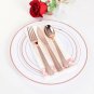 180pcs Rose Gold Silverware, Disposable Party Flatware, Rose Gold Plastic Cut...