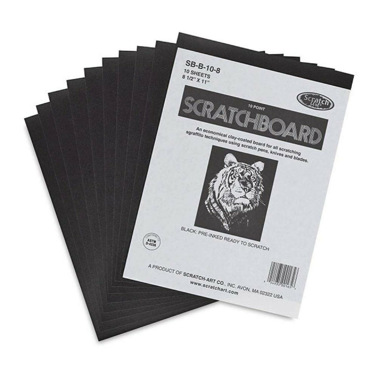 Scratch-Art Scratchboard Black 10 Sheet Pkg 8.5X11 1-Pack
