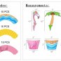 45 PCS Flamingo/Pineapple/Palm Cupcake Toppers Wrappers - Luau Tropical Hawai...