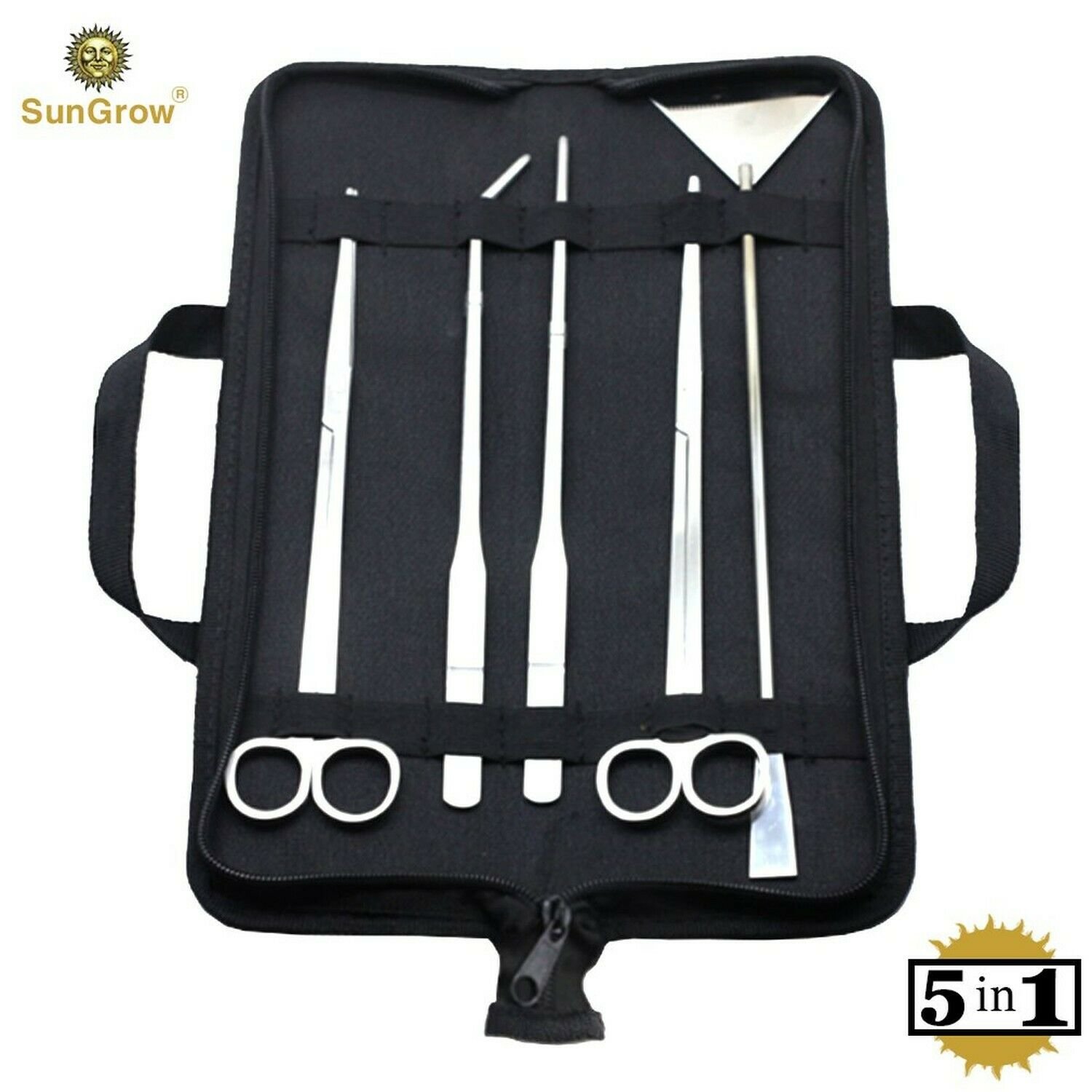 SunGrow Aquarium Tool Kit (5pcs) by Perfect Aquascaping Tools - Includes Stra...