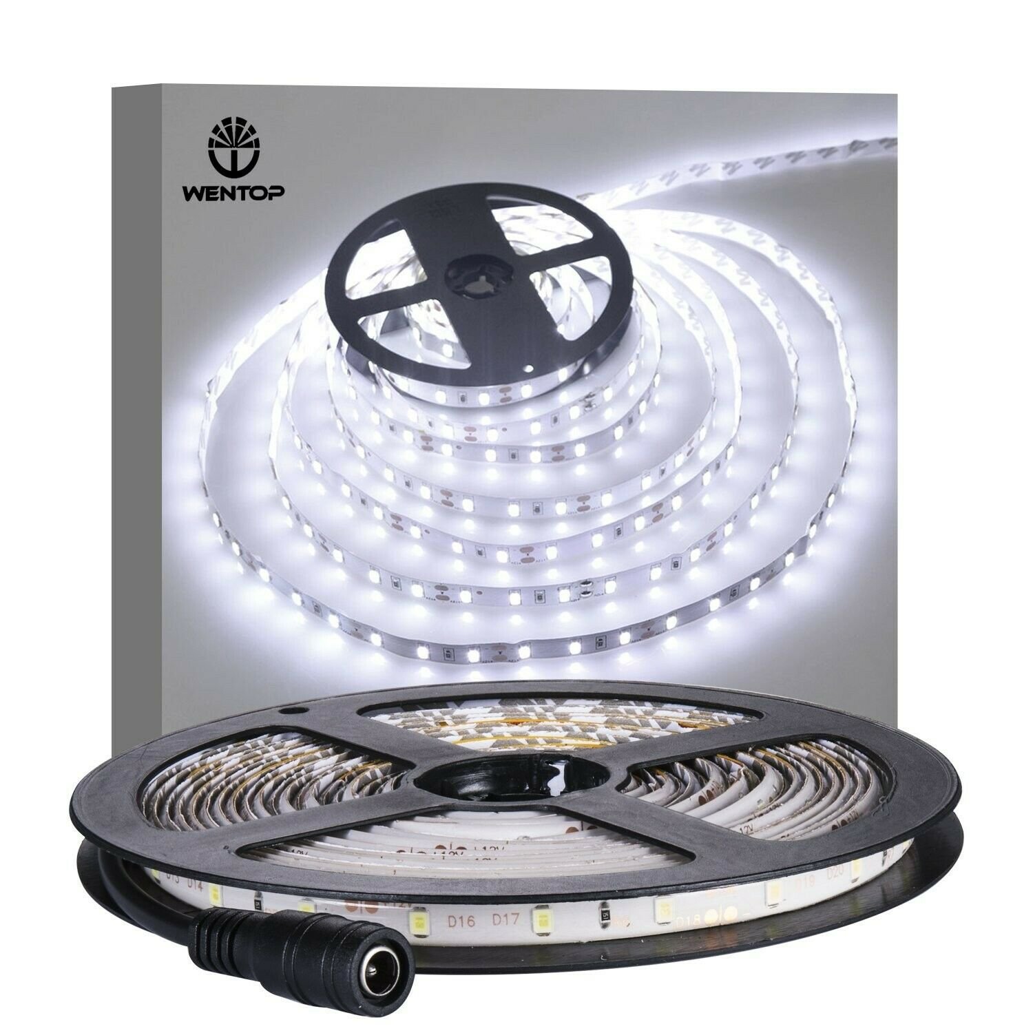 WenTop Waterproof Led Strip Lights SMD 3528 16.4 Ft (5M) 300leds 60leds/m Whi...