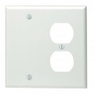 Leviton 88008 002-000 1-Duplex 1-Blank Standard Size Wall Plate, 2 Gang, 4.5 ...
