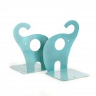 Dxhycc 1pair Cute Elephant Nonskid Bookends Art Bookend (Blue)
