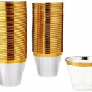 100 Gold Plastic Cups 9 Oz - Elegant Fancy Wedding Gold Plastic Cups || Fancy...