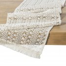Ling's moment 12" x 108" 9 FT Elegant Lightweight Hollow Mesh Macrame Table R...