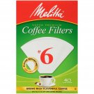 Melitta (626402C) #6 Super Premium Cone Coffee Filters, White, 40 Count (Pack...