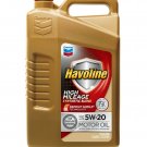 Havoline 5W20 High Mileage Synthetic Blend, 5 Quarts, 1 Pack