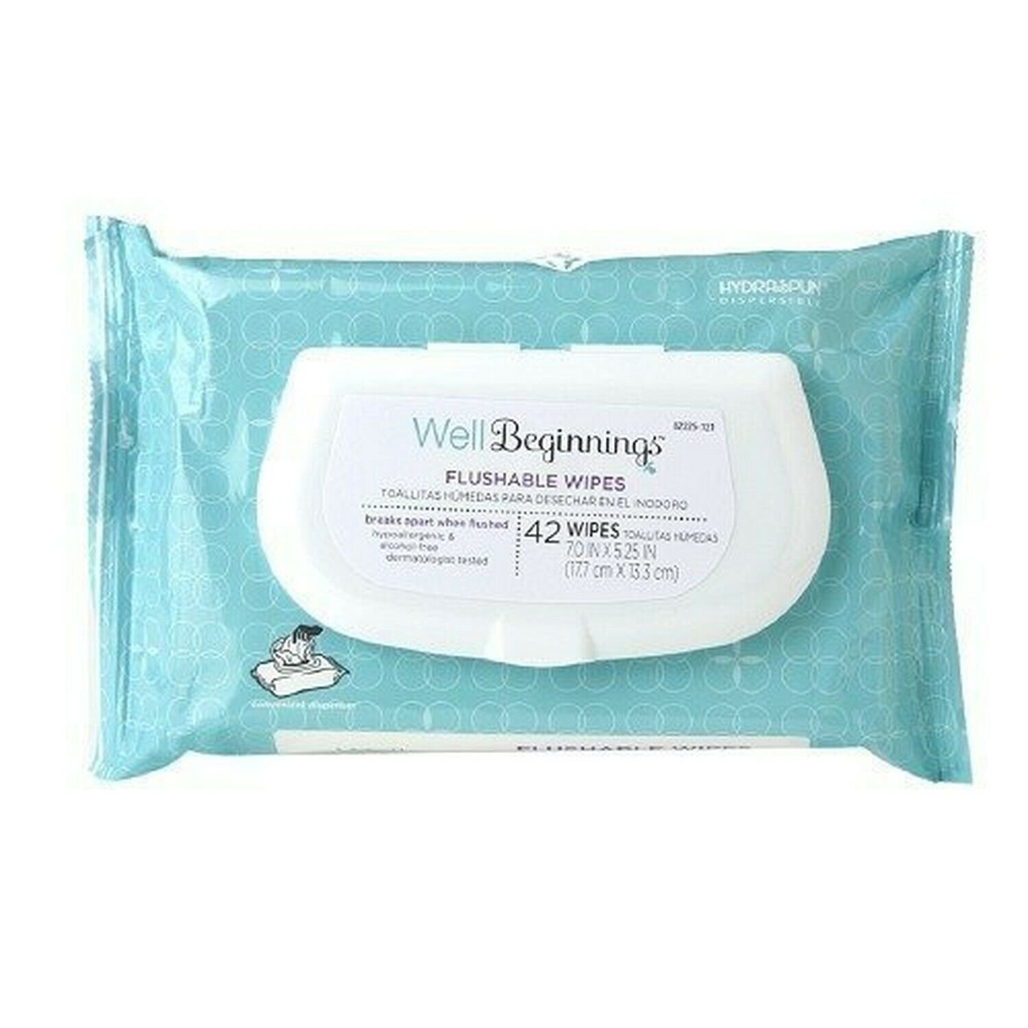 Well Beginnings Flushable Wipes 42 ea (Pack of 3)