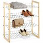 Whitmor 4 Tier Closet Shelf - Storage Organizer - Natural Wood and Chrome