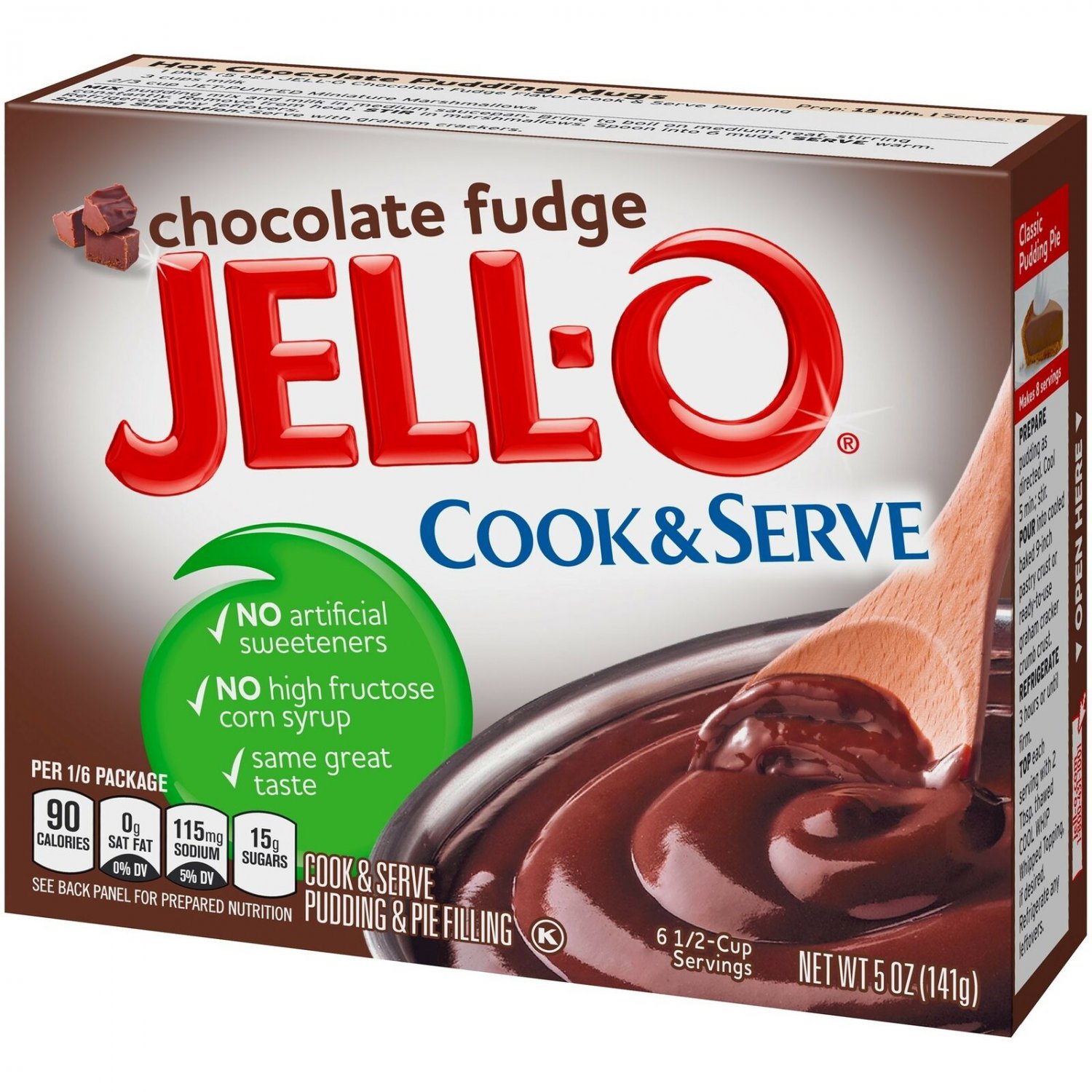 JELLO Chocolate Fudge Pudding & Pie Filling Mix (5 oz Boxes, Pack of 6)