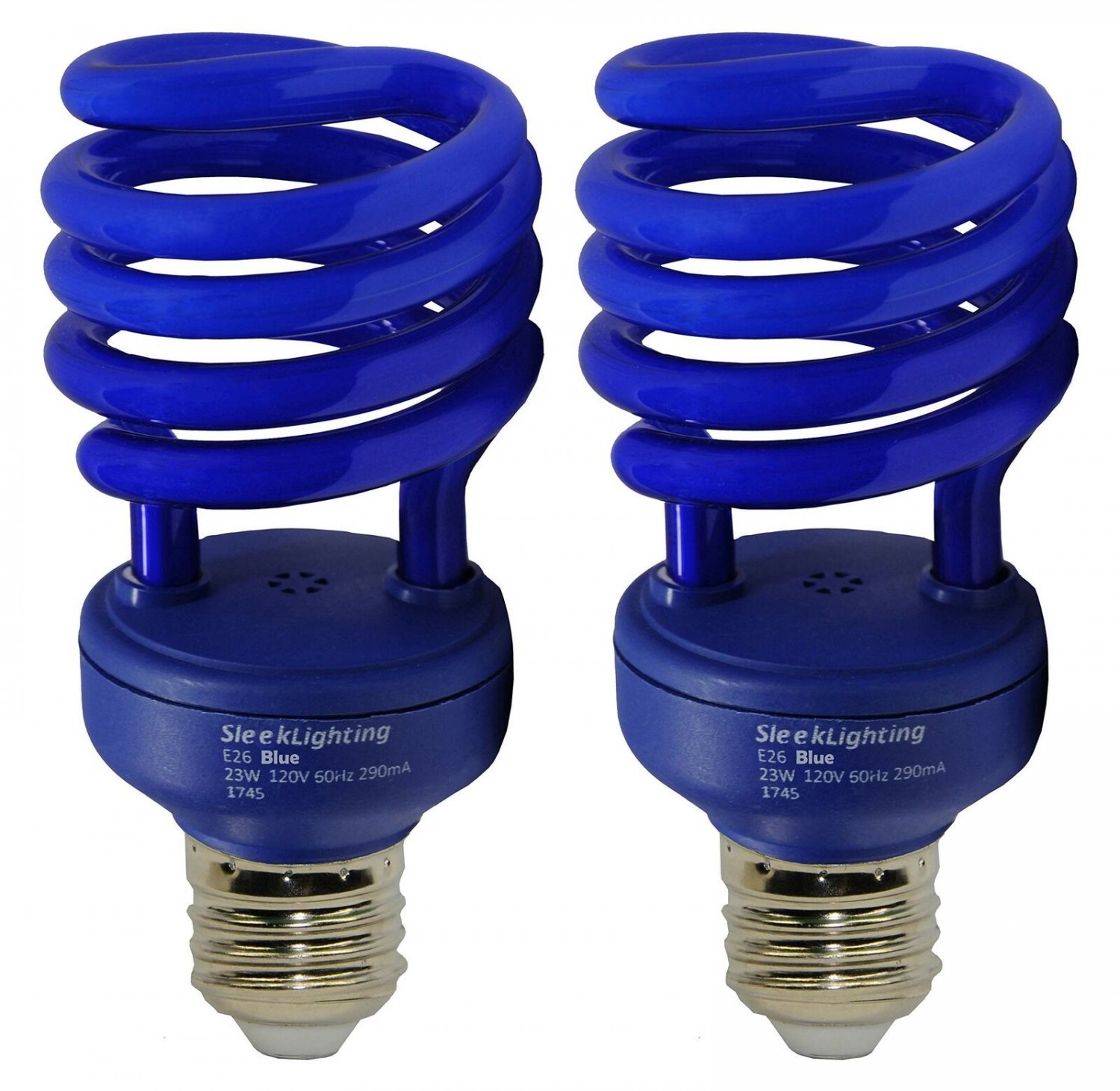 SleekLighting 23 Watt T2 Blue Light Spiral CFL Light Bulb, 120V, E26 Medium B...